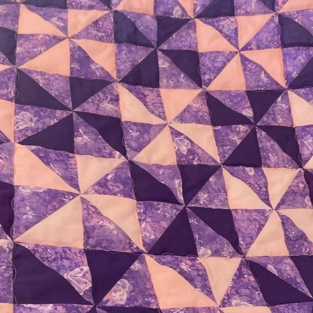 Handmade Butterfly Pinwheel Lap or Crib Quilt